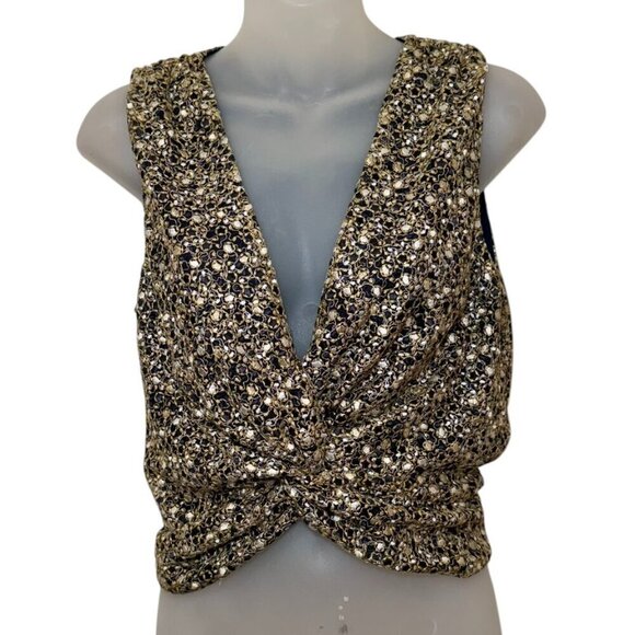 Ramy Brook Women's Virginia Mesh Sleeveless Twist-Front Blouse Top Size M $385 - Picture 3 of 10